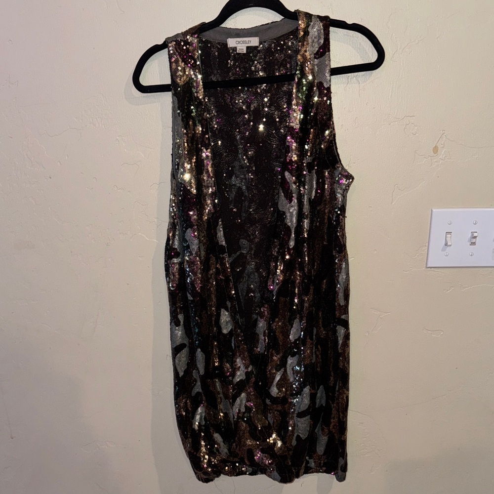 Sequin Camo Sleeveless Dress